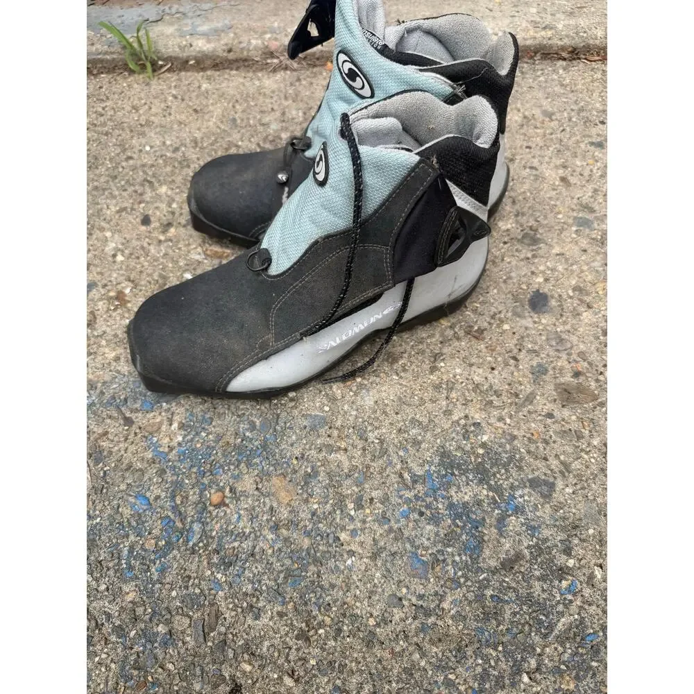 Salomon Womens Ski Shoe Boot Auto Fit Black Gray Sz 8.5